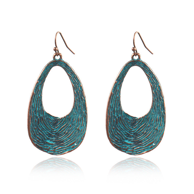 Women's Bohemian Retro Turquoise Hollow Exotic Earrings