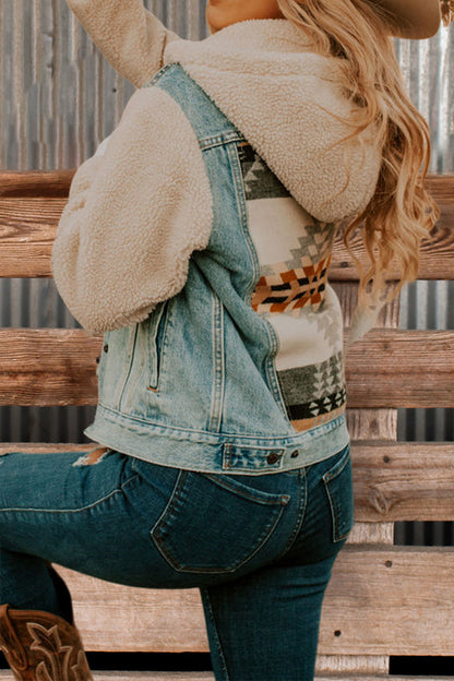 Casual Denim Pattern Jacket