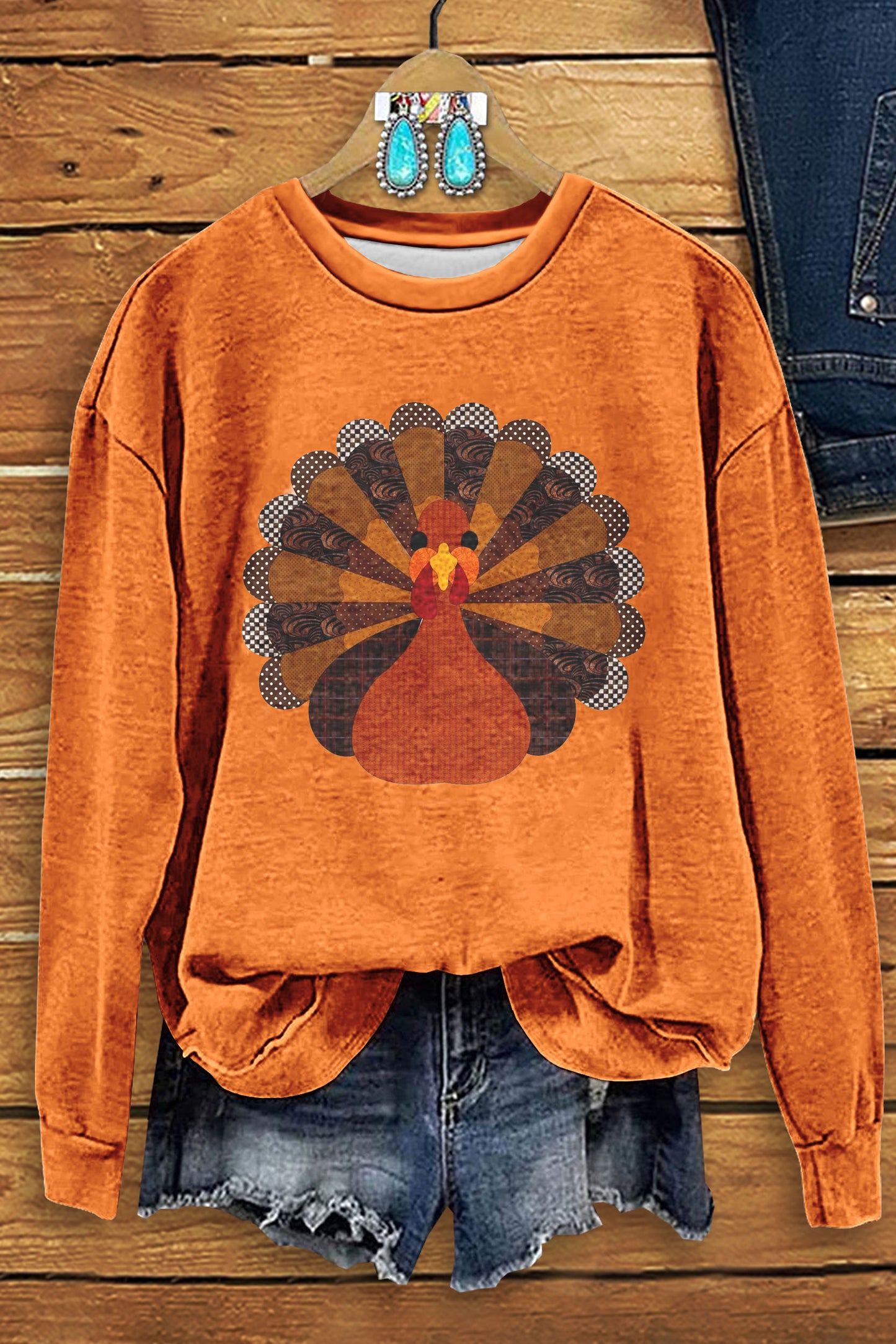 Thanksgiving Turkey Print Sweatshirt