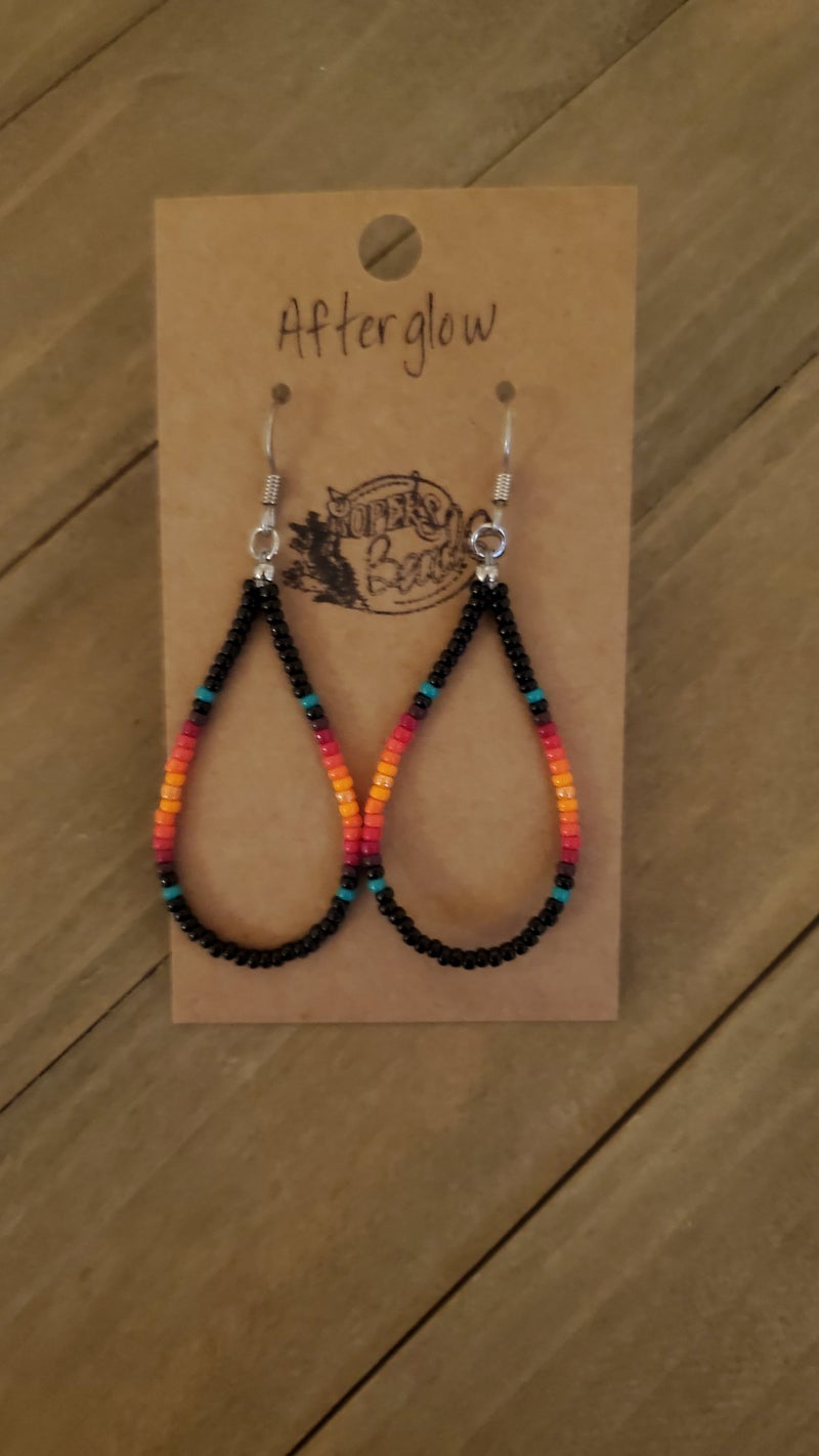 Dark Serape Large Hoop Earrings