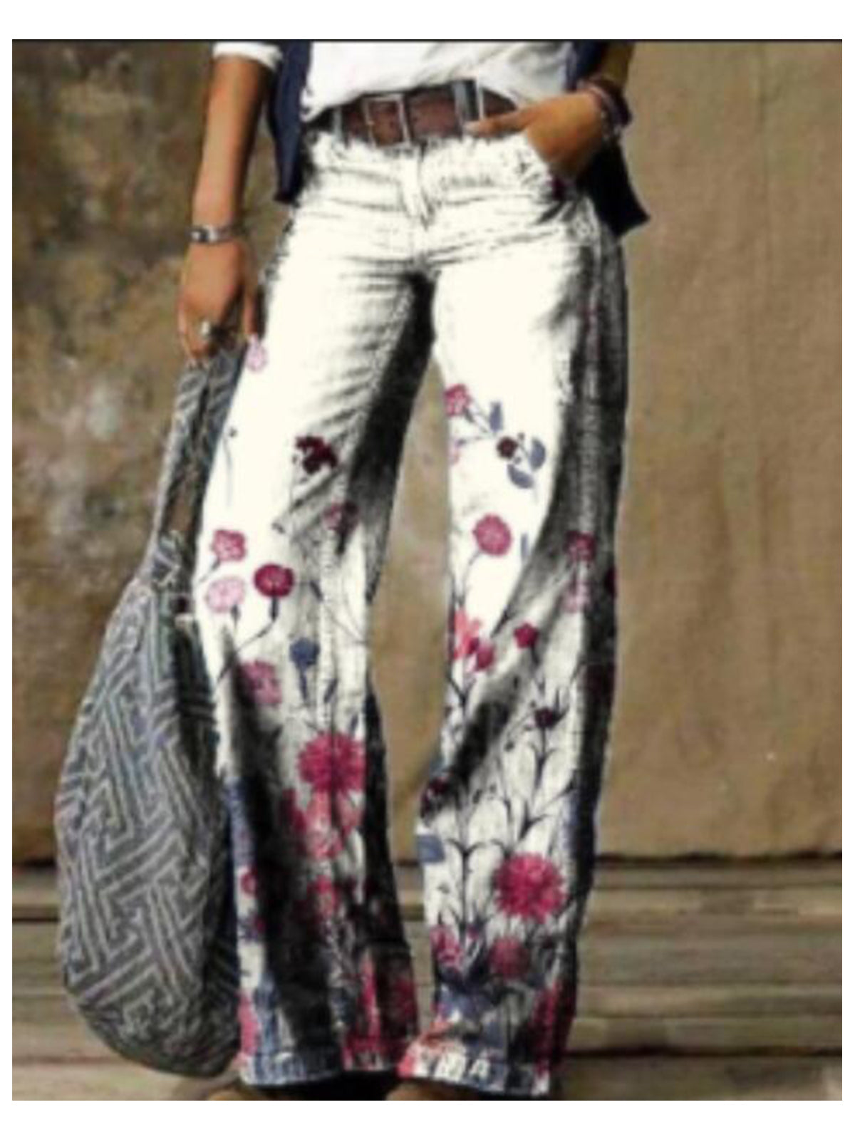 High Wasited Ombre Wide Leg Jeans