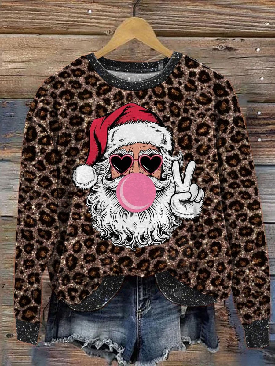 Cool Santa Clause Graphic Printed Casual  Sweatshirt