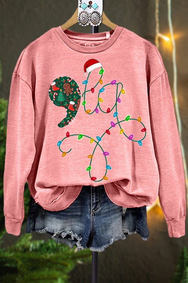 Classic Contrast Color Christmas Sweatshirt