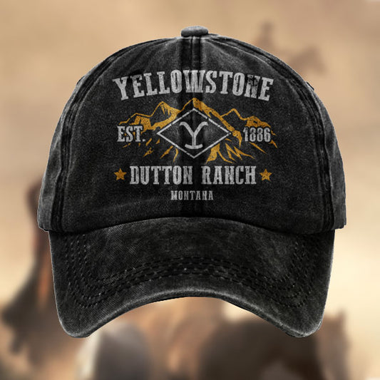 Men's Vintage Yellowstone Cotton Washed Baseball Cap