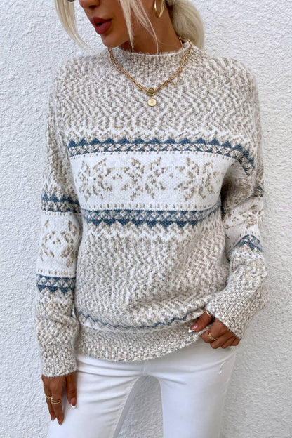 Snowflake Half Turtleneck Sweater