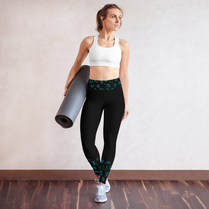 Turquoise Cattle Brands Yoga Leggings