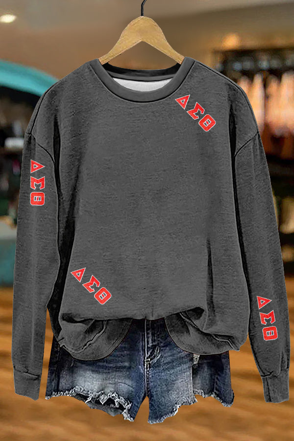 Cute Delta Sigma Theta Print Sweatshirt