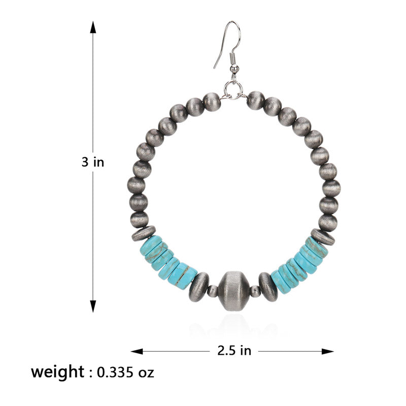 Rustic Couture's® Navajo Turquoise Circle Dangling Earring