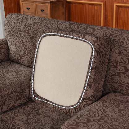 Exquisite Jacquard Floral Pattern High Spandex Sofa Slipcover Includes Separate Seat Covers