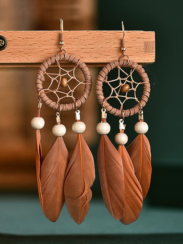 Dream Catcher Feather Handmade Earrings