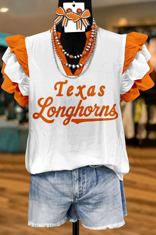 Classic Texas Longhorns Fly Sleeve Blouse