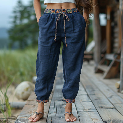 Simple And Comfortable Women's Casual Linen Pants