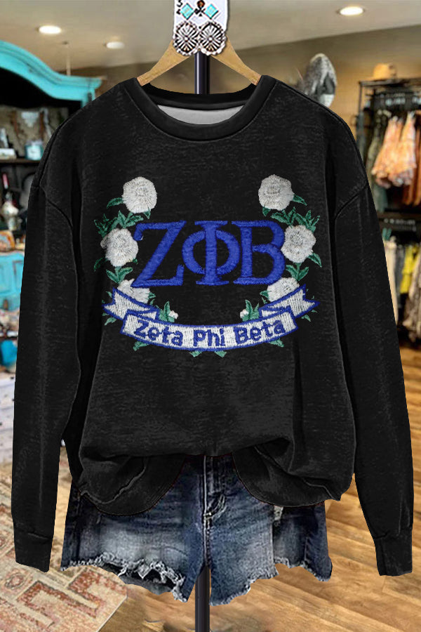 Classic Contrast Color Zeta Phi Beta Sweatshirt