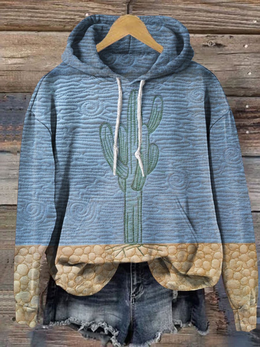 Vintage Print Casual Hoodie Sweatshirt