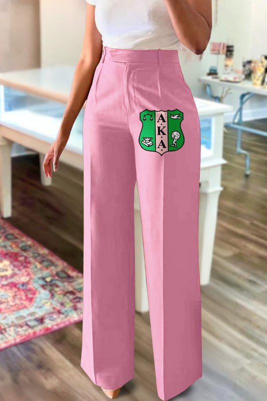 Alpha Kappa Alpha Sorority Print Straight Leg Pants