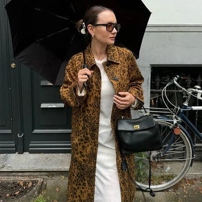 Irregular Leopard Print Coat