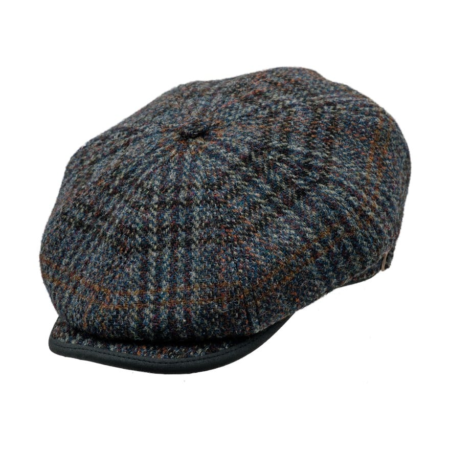 [NEW!]PEAKED CAPS Genuine Scottish Harris Tweed 8 Panels Man Cap Malone