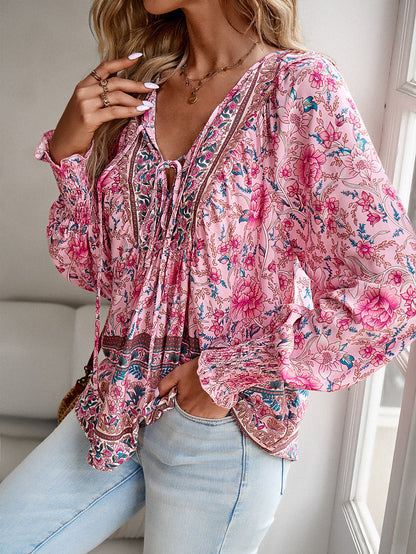 Elara Boho Floral Blouse