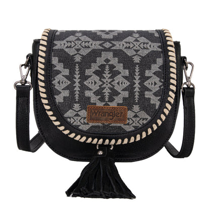 Wrangler Aztec Print Tassel Crossbody Bag