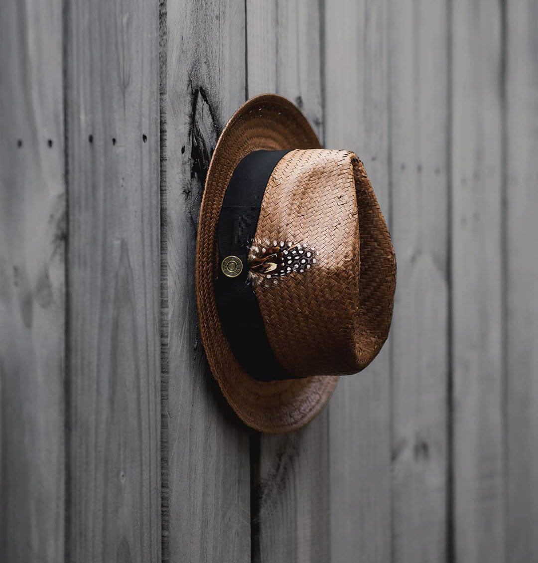 HatsMaker Ranch Straw HatsMaker Bikary Fedora – Coffee[Fast shipping and box packing]