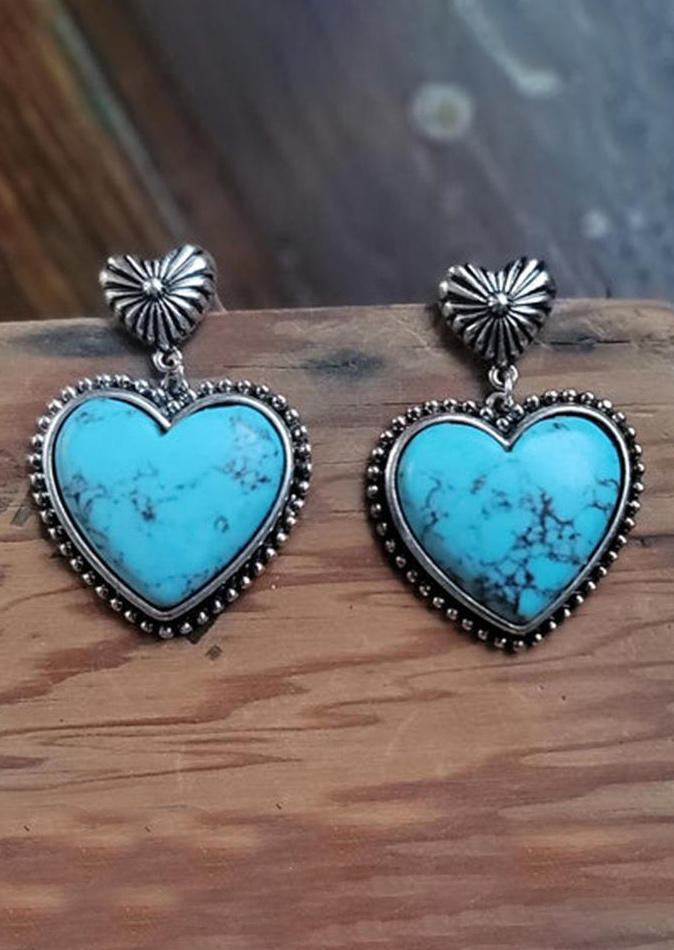 Heart Turquoise Stud Earrings