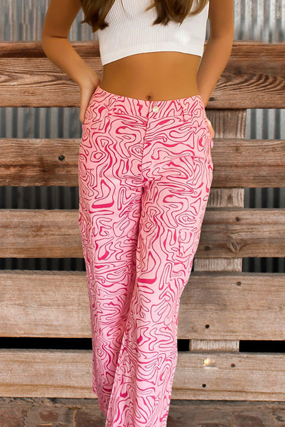 Western Pattern Print Pants