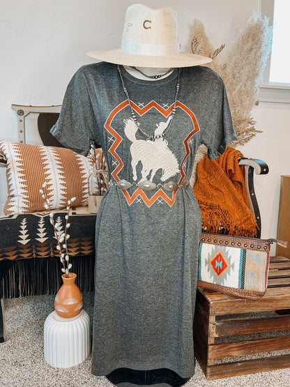 BRONC & ROLL T-SHIRT DRESS