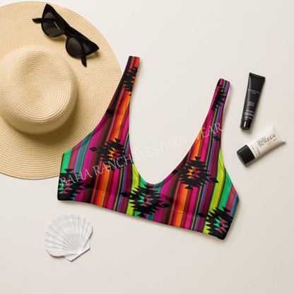 Yeehaw Aztec Serape Bikini Top