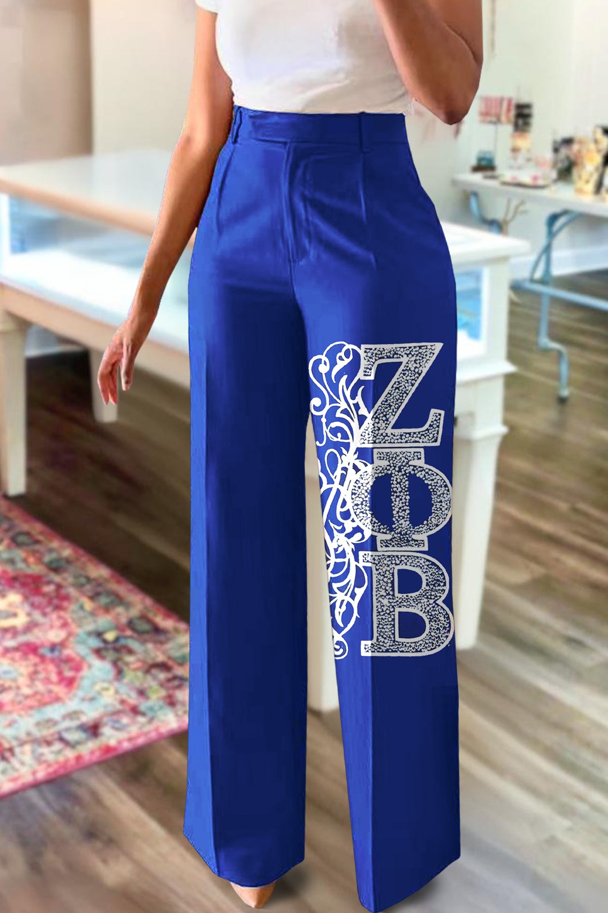 Zeta Phi Beta Sorority Print Straight Pants