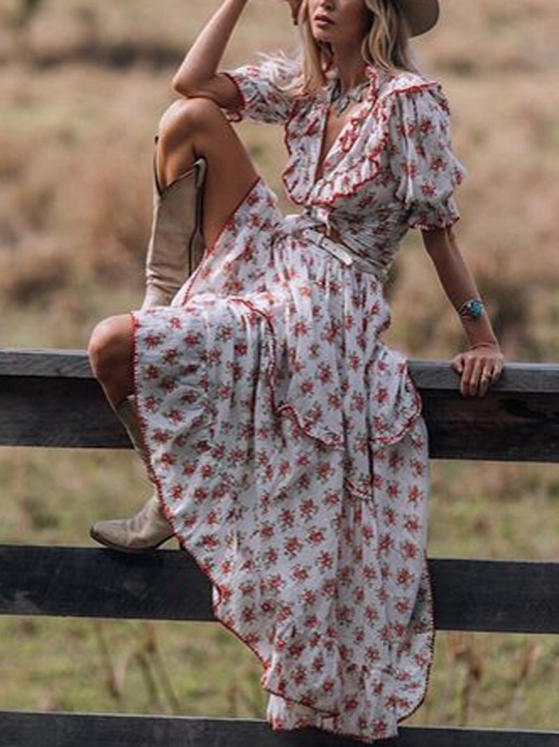 boho print maxi dress