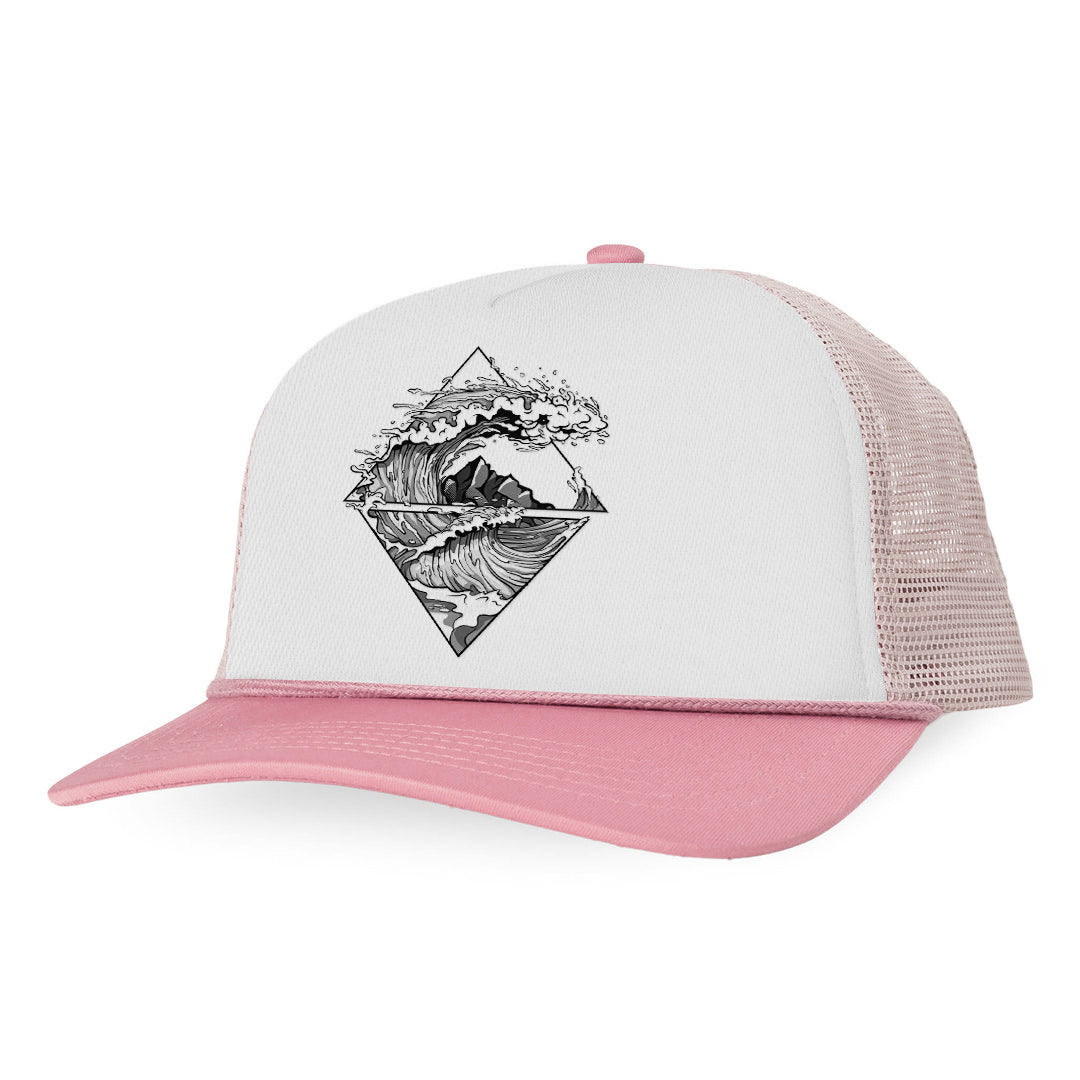 Crashing Wave Printed Trucker Hat