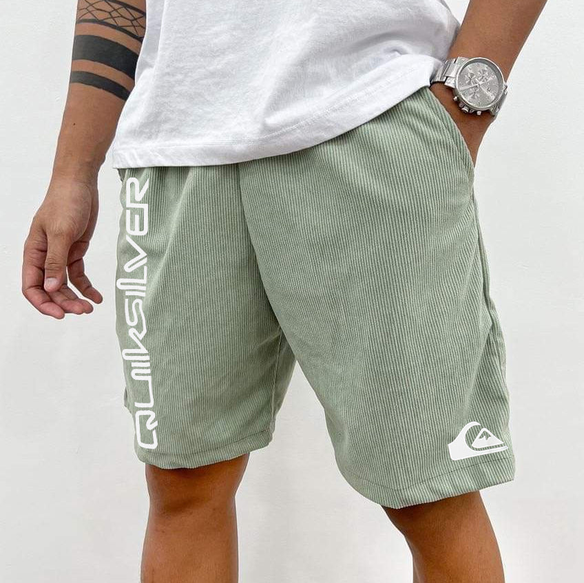 Men's Retro Casual Printed Corduroy Shorts