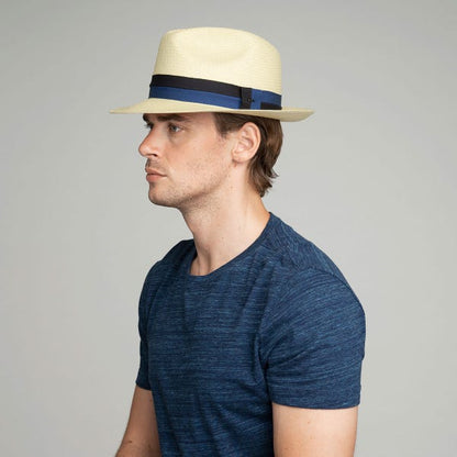 Tienda Ranch Fedora-Halpern Panama Blue[BUY 2 FREE SHIPPING & BOX PACKING]