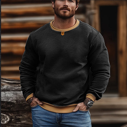 Men's Retro Yellowstone Logo Simple Casual Style Pullover Sweatshirt