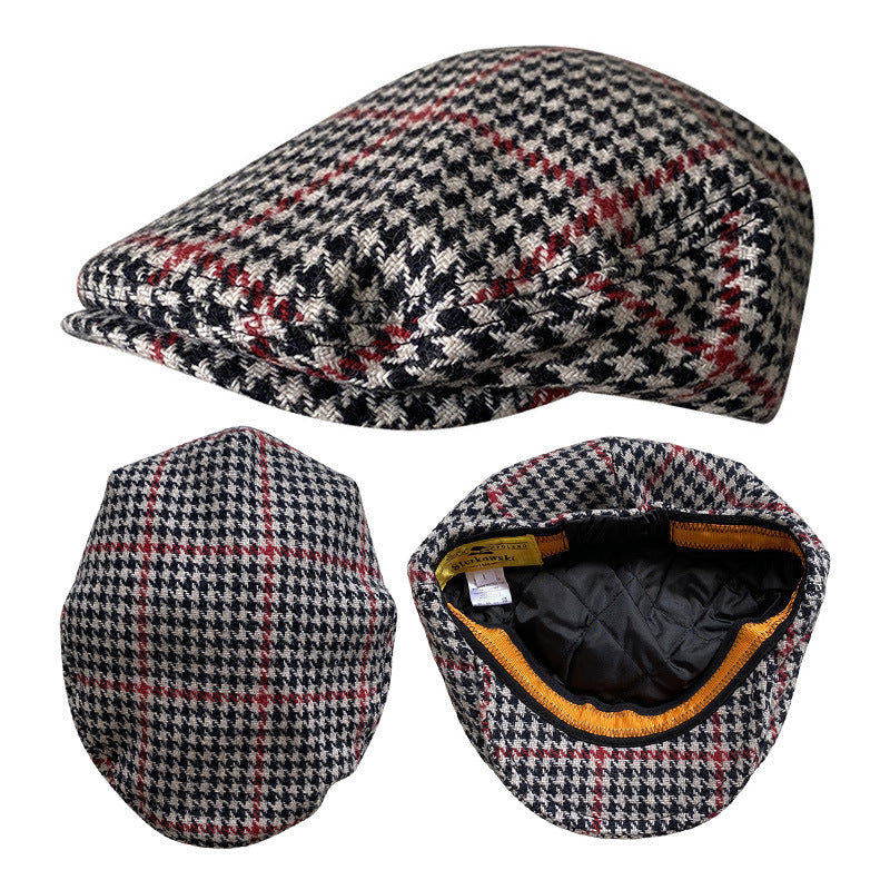 THE PEAKED Marl Flat Hat Brewit-Harris Tweed