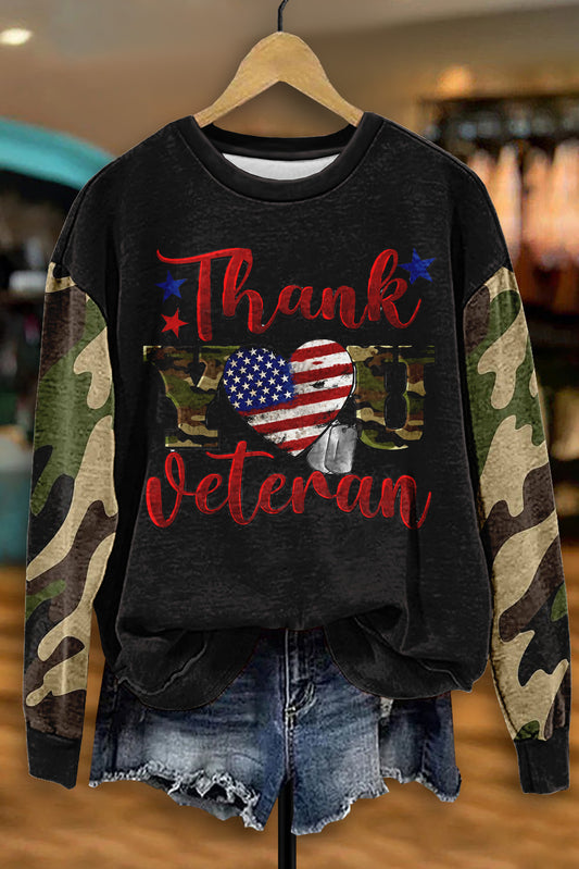 Vintage Veterans Day Print Sweatshirt