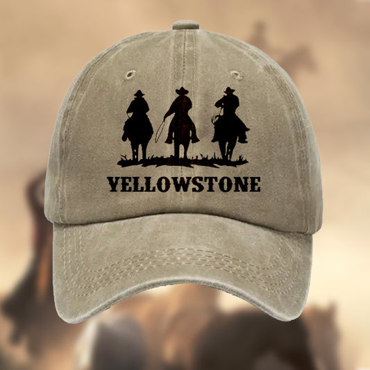 Men's Vintage Yellowstone Cotton Washed Baseball Cap