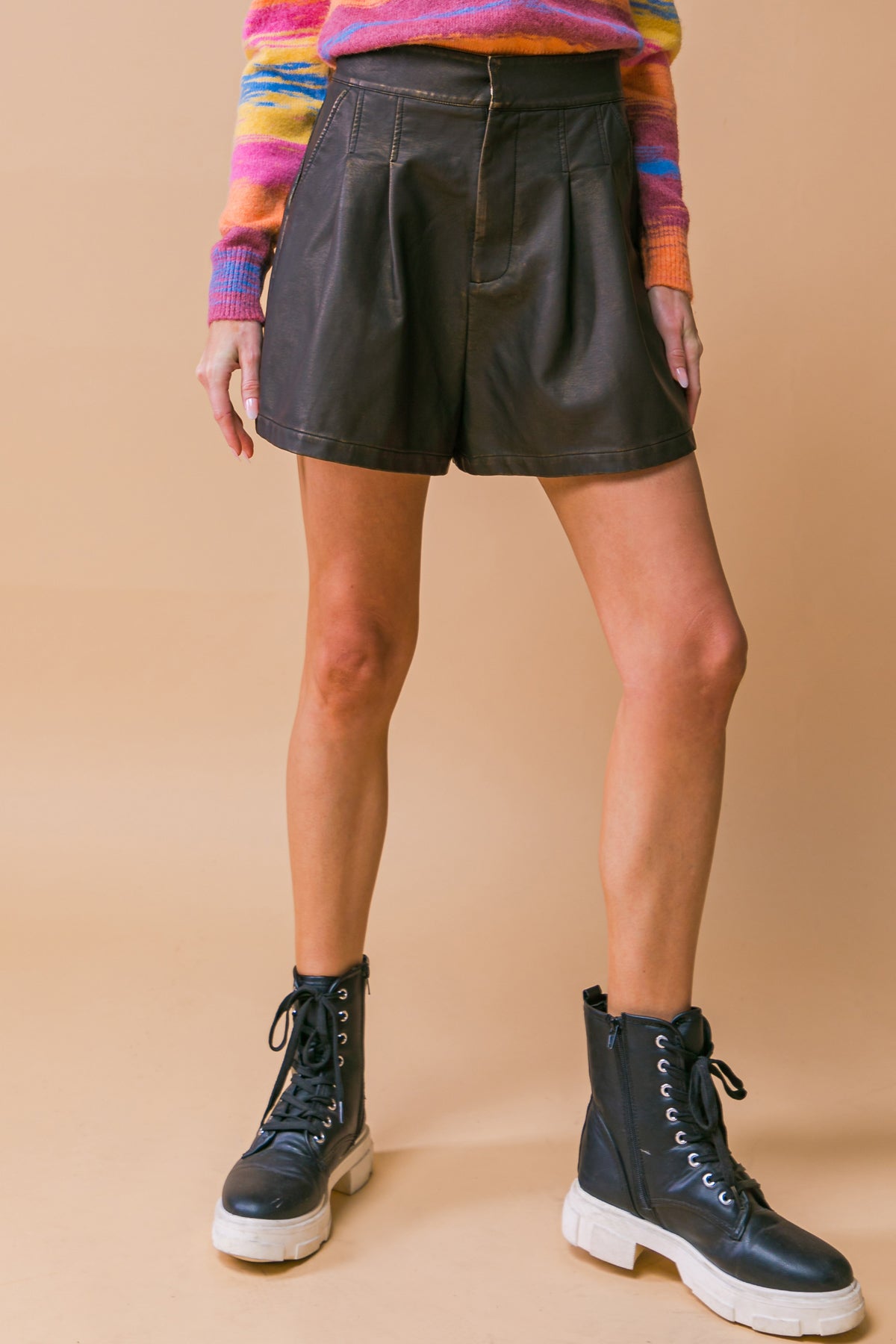 My Greatest Joy Faux Leather Shorts