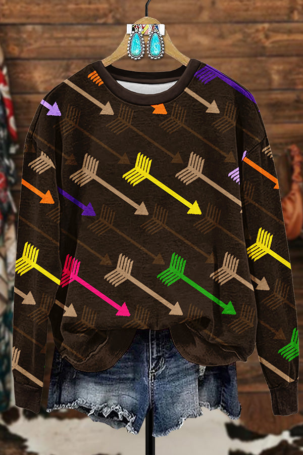 Western Color Arrow Sweatshirt