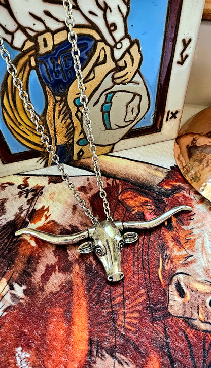 Big Ol Longhorn Necklace set