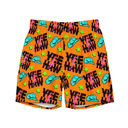 Yeehaw Orange Men's Swim Trunks