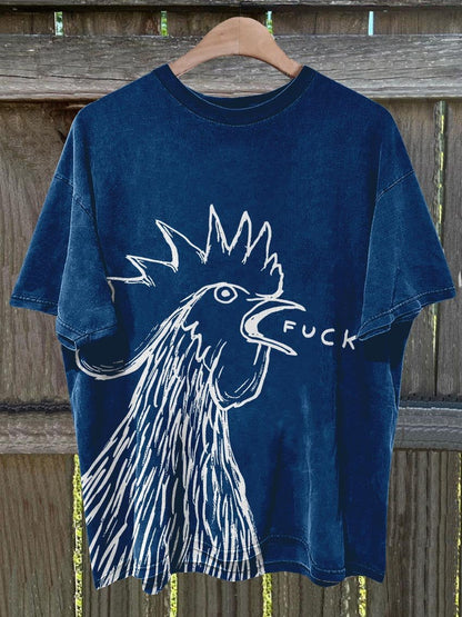 Bad Chicken Print T-shirt