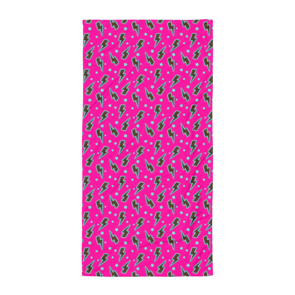 Leopard Lightning Beach Towel