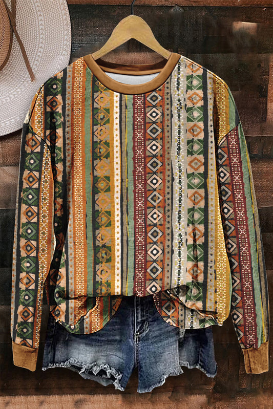 Ethnic Boho Tribal Art Print Sweatshirt