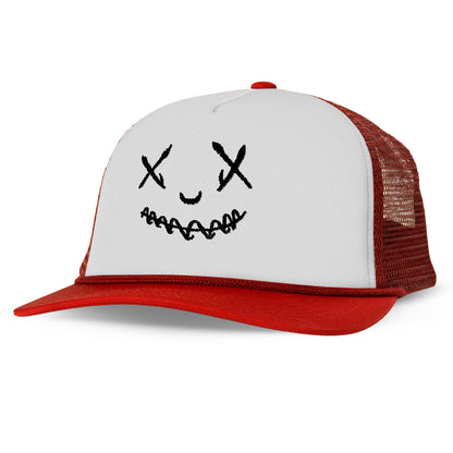 Happy Face Printed Trucker Hat