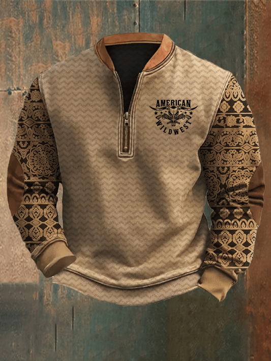 Western Print Vintage Sweatshirt