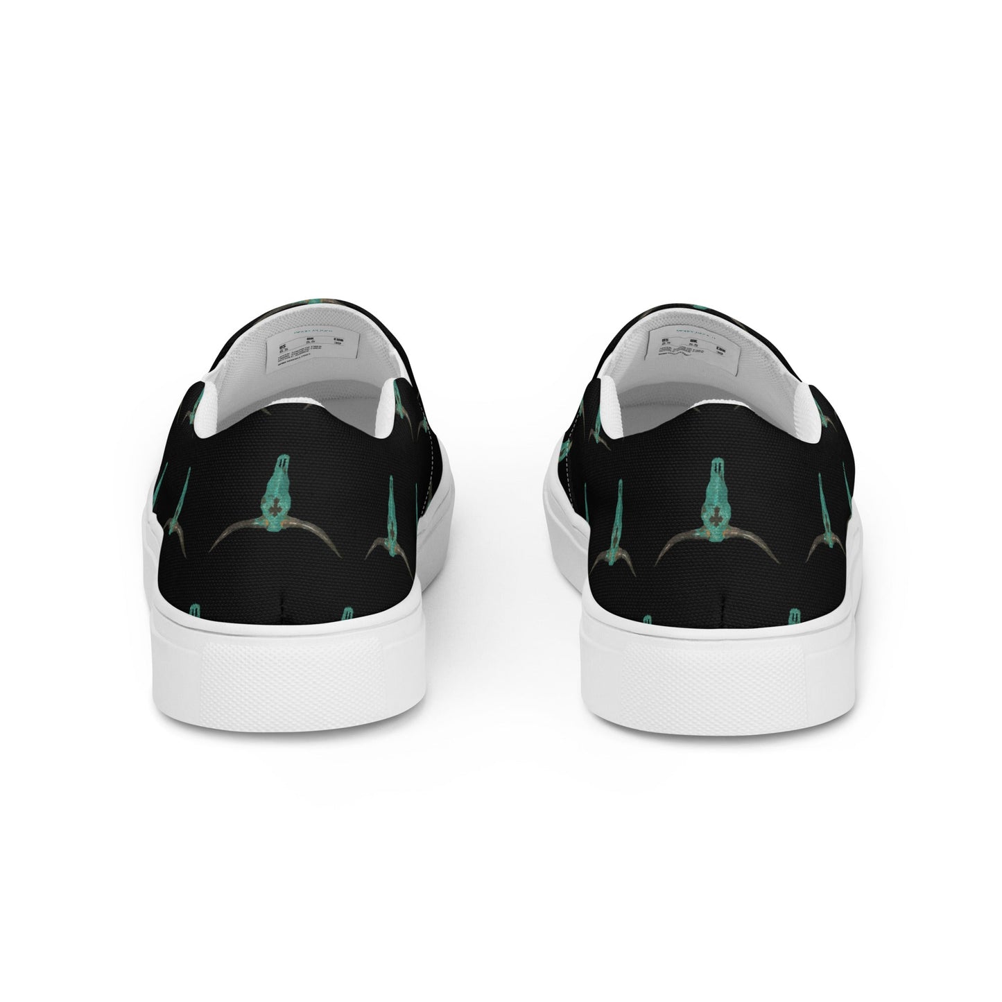 Turquoise Longhorn Women__ slip-on canvas shoes