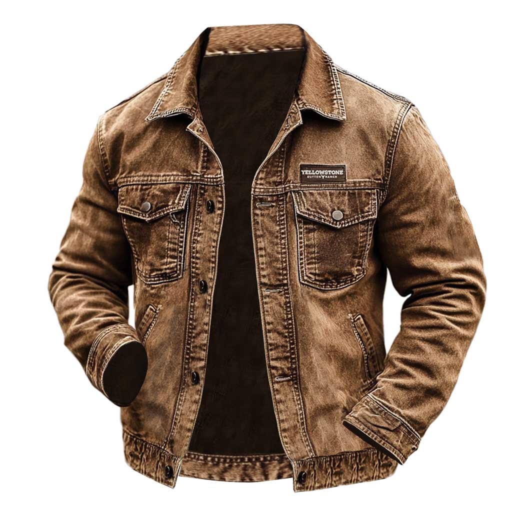 Men's Vintage Rip Multi-Pocket Distressed Lapel Outdoor Jacket