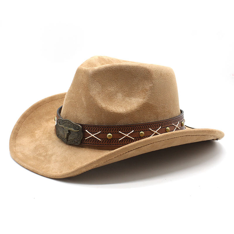 Men's Vintage Western Cowboy Hat Suede Knight British Felt Hat