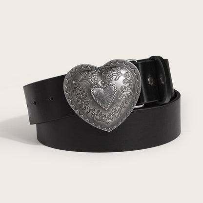 Vintage Heart Engraving Fashion Belt